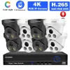 Zubehör 4K POE CCTV Kamera Sicherheitssystem Kit Dome Outdoor wasserdichte Nachtsicht IP -Kamera Videoüberwachungssystem Kit 8ch