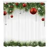 Douche gordijnen lichte huis voor badkamer kerstgordijn klassieke ornamenten en baubbles naald boom takje