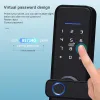 Zablokuj Tuya Wi -Fi Smart Door Lock Security Ochrona Biometryczne blokady odcisków palców