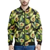 Vestes pour hommes Avocado Modèle Veste à glissière pour hommes 3D Fruits imprimés Coat Street Casual Zip Up Tops Bomber à manches longues