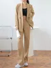 Kvinnors tvåbitar byxor kontor damer elegant chic solid blazer pantsuit kvinnor vintage casual jackor kappa penna kläder kvinnliga företag 2