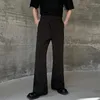 Herrbyxor Luzhen Stylish Elegant Belt Splicing Design Casual Suit Men 2024 Fashion Solid Color Truusers Korean LZ2433