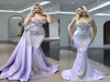 Chic Mermaid Split Evening Dresses 2023 With Detachable Train Sweetheart Beaded Formal Arabic Prom Dresses Custom Made GB10062851747