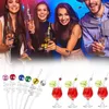 Picie słomek 12pcs Disco Ball Drink Współczynniki mieszadła mieszadła stolica stick mini koktajle akcesoria bartende i5c6