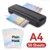 Paper 50 Sheets Hologram Cold Laminating Film Selfadhesive A4 Broken Glass Stars Paper film DIY package Card Photo Laminating Film