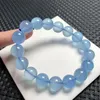 Braccialetti Link 12mm Bracciale Aquamarine Naturale Women Charming Simple Circle Bangles Ghishing Reiki Yoga Energy Gioielli Regalo 1PC