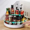 Kitchen Storage 360 Degree Rotation Turntable Non Skid Spice Rack Cosmetic Makeup Organizer Jar Holder Household Cabinet