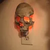 Lumières nocturnes Halloween Skull Light Horror Lamp Gothic Skeleton Plug sur le mur décoratif américain durable