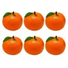 Pack de décoration de fête de 6 fournitures de fruits en plastique orange artificielles faux modèles pour les décorations de tables en toute sécurité et facilement nettoyage