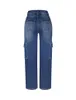 calça jeans de cargo calça jeans calças femininas women women pocket s-xxl long slare solto zíper médio zíper poli jeans empilhado jeans empilhado jeans y2k jeans jeans góticos góticos