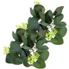 Dekorative Blumen 2 PCs Kerzenstick Girlande Ringe Kränze grünes Süßigkeiten hängende Weihnachtsdekorationen Seidenblume