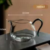 Xícaras pires de 300 ml resistente ao calor arremessador de chá de vidro espessado Anti-escaldamento Divida transparente Chahai com manipulação Kungfu Teaware Fair Cup