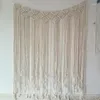 Tapestries OurWarm Boho Wedding Decoration Macrame Backdrop 100x115cm Cotton Rope Po Booth Wall Hanging MJ81401