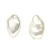 Dingle örhängen sötvatten 11-12mm vit barock pärla 18k örat form formell drop ädelsten kristall barn pärlor jubileum klipp på