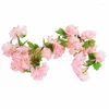 Fleurs décoratives 235 cm Vin de fleur de cerise suspendue à la fleur artificielle Garland Fake Silk pour la fête Décoration de la maison de mariage