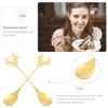 Coffee Scoops 2pcs Christmas Spoon Stainless Steel Stirring With Reindeer Antler Tea Dessert Mixing Soup