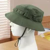 Bérets UV Protection Femme Chapeau Camouflage Impression extérieure avec sangle à étanche-vent Cap