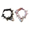 Hänge halsband spetsar fjäril älskar läder o choker diy stjärna halsband för kvinnor punk estetik y2k tillbehör