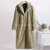 Designers new plush winter jacket womens long lapel jacket fluffy and luxurious leather jacket Ketedi womens fake natural fur jacket womens