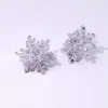 Charme Zircon Snowflake en forme de cristal Crystal Boucles d'oreilles Bridal Femme Femmes Stravail ACCESSOIRES DE BRIDAL ACCESSOIRES D'OREUX