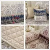 Chair Covers Jacquard Wide Hem Sofa Cover Couch Exquisite Cushion Lace Fold Vertical Antiskid Grain Hostel Home Decor Towel