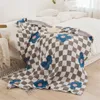 Coperte in stile coreano fresco marino a petrolio a metà lato velluto casual coperta ufficio navone knitting multiuso divano letto