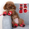 Dog Apparel 4pcs Lamb Fleece Dogs Shoes Non-slip Warm Puppy Rain Boots Breathable Comfortable Pet Waterproof For Small