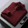 Мужские свитеры бренд Половина Zip Wool Kashmere Dellovers 2024 Winter Fashion Men Men Одежда Pull En Maille Roupa Masculina