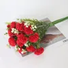 Decorative Flowers Artificial Small Carnation Bouquet Christmas Wreath Accessories Home Dining Table Bonsai Wedding Party Decoration