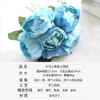 Decoratieve bloemen Kunstmatige pioenroze ronde roos hand vasthouden Hydrangea gedroogde boeketdecoraties