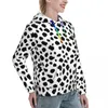 Kvinnors hoodies dalmatiska casual svarta fläckar trycker hajuku huvtröjor hösten långärmad löst överdimensionerad pullover hoodie gåva