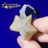 Anneaux de diamant glacés Real Gold plaqué 925 argent sterling Moisanite Stars Rings Hip Hop Bijoux