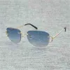 2024 Top -Designer 10% Rabatt auf Luxusdesignerin neuer Sonnenbrillen für Männer und Frauen 20% Rabatt auf Vintage Randless Wire Eyewear Frauen für Sommerbrillen Männer Rahmen Oculos Sol Las Gafas