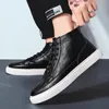 Casual Shoes Men's Spring Fall Leather Men 'Men High Top Chaussure Homme Fashion Sneakers