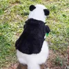 Dog Apparel Pet Clothes Adorable Panda Costume Set With Warm Dress-up Funny Transformer Biker Outfit For Dogs Cats
