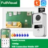 Intercom Fullvisual 1080p 7 inç Tuka Wifi Kablosuz Video İntercom Dokunmatik Ekran Akıllı Video Kapı Telefon Sistemi Beyaz Monitör Gümüş Camere