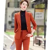 Pantalon de deux pièces pour femmes NAVIU Office dames Set Femmes Spring Autumn 2024 Solid Button Single Slim Formal Blazer Costumes Flare