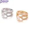 Cluster ringen dames 2-delige set grade zirkoon ring hoogwaardig hoofd- en vice-ontwerp voor vrienden verjaardagsfeestje mode sieraden