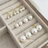 Stud-oorbellen vinregem Classic Elegant 5-12 mm Pearl edelstenen oorstoppen voor vrouwen 925 Sterling Silver Wedding Gifts Sieraden Groothandel