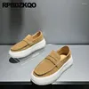 Casual Shoes Loafers Elevator Trending Platform Slip On Designer Comfort Suede Footwear Creepers Luxury 2024 Men Fashion