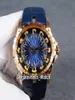 Nuovo Excalibur 45 RDDBEX0495 Cavalieri d'oro del tavolo rotondo Blue Slacel Mens Orologio da uomo Rose Gold Case in pelle blu Stra4522111