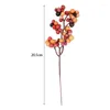 Decorative Flowers 5pc Artificial Berries Branch Plastic Fake Leaf Berry Red Plant For Year Christmas Decor Supplies