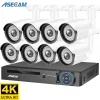 Kit di sistema di telecamera di sicurezza 4K 8K Lens H.265 CCTV POE NVR OUTDOOR P2P Video Audio Record Video Surveillance Set XMEYE
