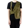 Mens Fashions Korean Style Tooling Vest Men Streetwear Hip Hop Sleeveless Jacket Militär Multi-Pocket Outdoors Tactical Coat 240320
