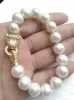 Bangen Nieuwe Hot Huge AAA 1011mm Moutzee Witte Pearl -armband 7,58 inch