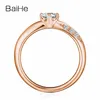 Anelli a grappolo Baihe Solid 18K bianco bianco oro 0.20ct FG/Si Round Natural Diamond Ring Men Women Engagement Fine Gioielli alla moda Making Anel