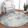 Carpets Blue Modern Abstract Round Flannel Rug Washable Entryway Circle Soft Bedroom Mat Contemporary Indoor Floor Carpet