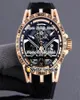 Nouveau Excalibur Spider Rddbex0750 Tourbillon Automatic Mens Watch Skeleton Dial Titanium Rose Gold Case Strap Rubber Watches Hwrd HE5623478