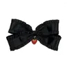 Feestvoorraden Elegante zoete girly gegolfde boog haarclip Bowknot Strawberry Ribbon Bunches