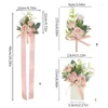 Dekorativa blommor rose brudtärna handledsblomma corsage brud silk elegant brosch stift